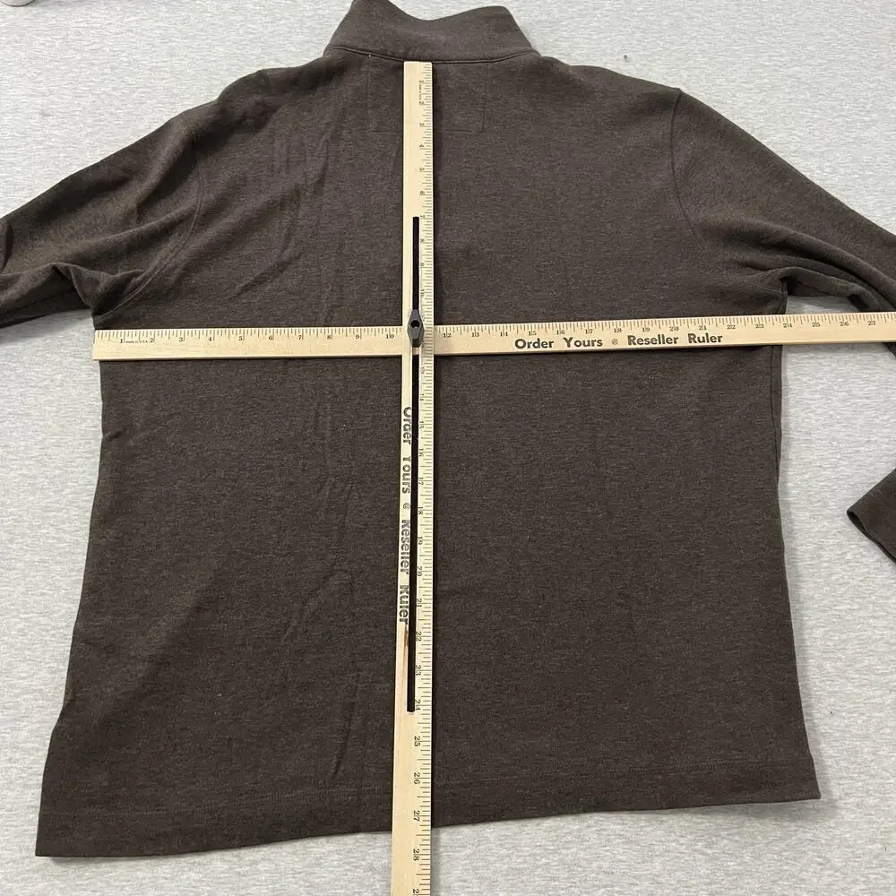 Banana Republic Sweater‎ Mens XL Brown Quarter Zip Pullover Cotton Knit Y2K 2008